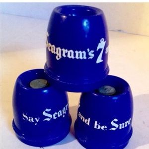 209 VTG Seagrams 7 Barware Locking Bottle caps ADVERTISING Set of 3